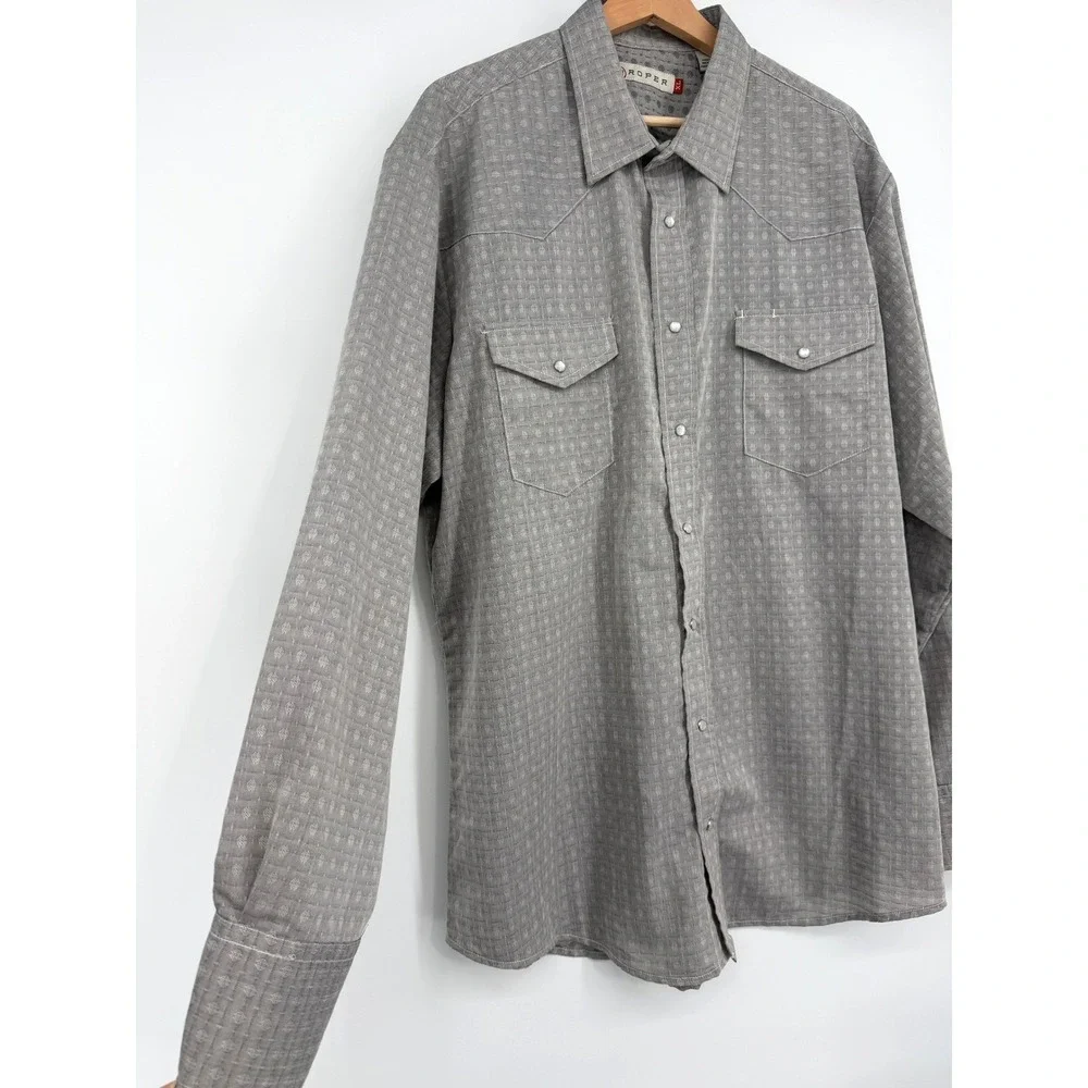Roper Men's Western Pearl Snap Long Sleeve Shirt XL Cowboy Rodeo - Picture 3 of 9